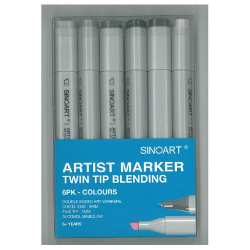 Atlas Paints - Alcohol Base Marker 6pc