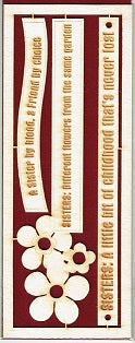 Celebr8 - Embellishments - Matt Board - Engraved Saying - Sisters