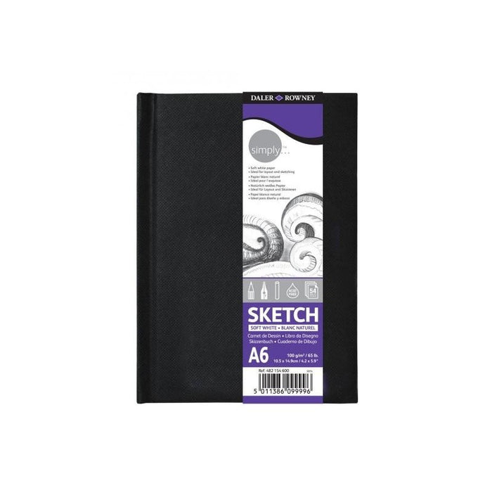 Daler-Rowney - Simply - Sketch Book In Black Hard Cover - A6