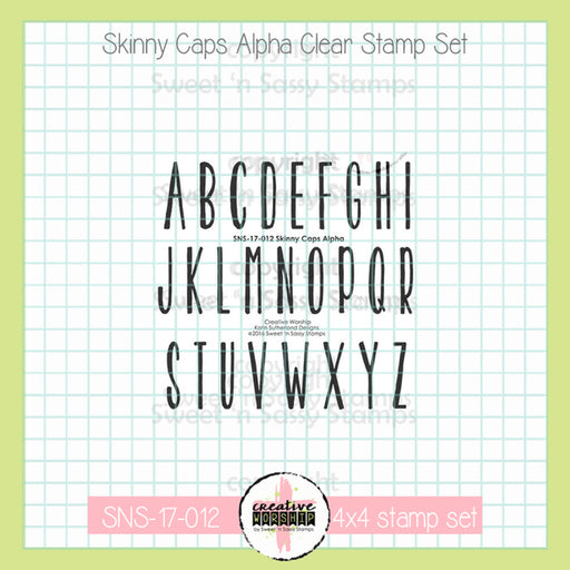 Sweet-n-Sassy-Stamps - Skinny Caps Alpha Clear Stamp Set