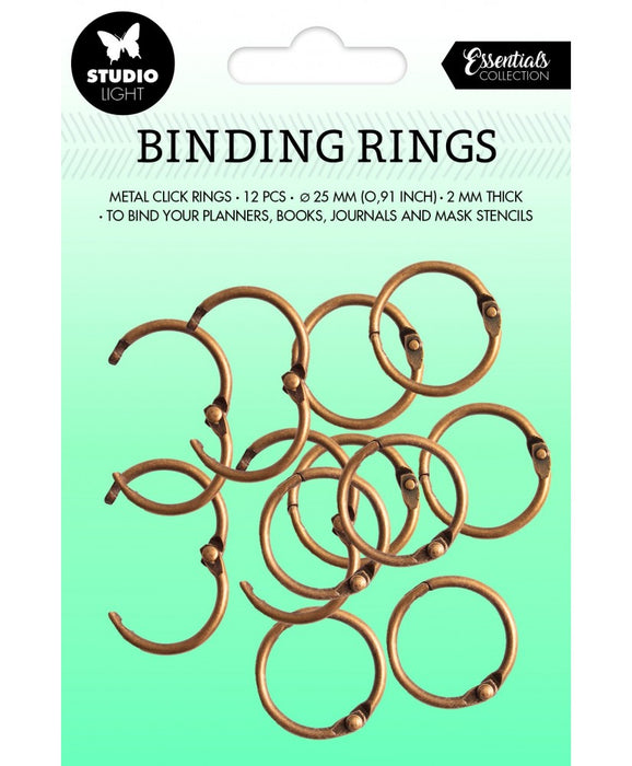 Studio Light - Binding Rings - Old Gold - 25mm 12/Pkg