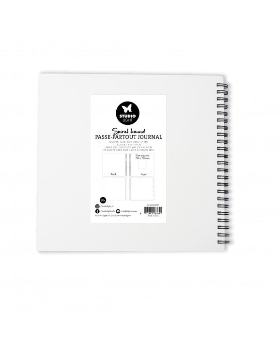 K craft Spiral passe-partout journal 8x8 inch, Beige 210x220x17mm