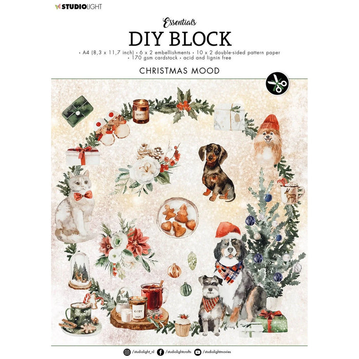 STUDIO LIGHT - ESSENTIALS COLLECTION - Christmas Mood  DIY BLOCK