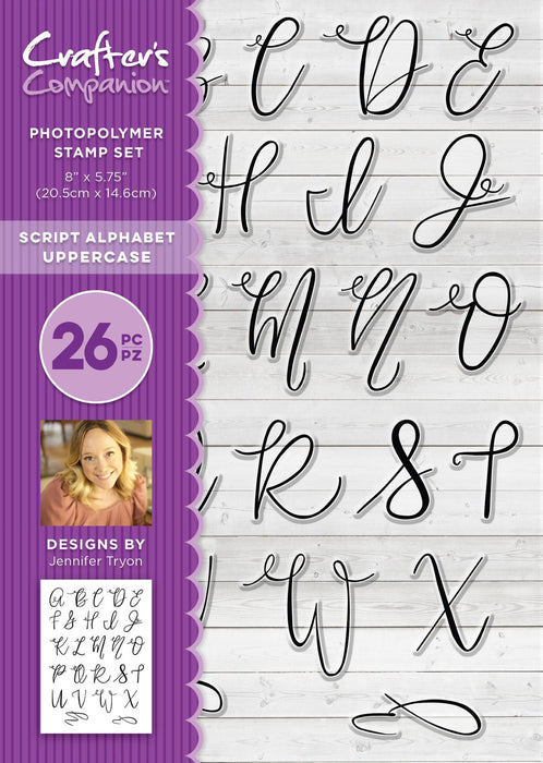 Crafter's Companion - Photopolymer Stamp - Script Alphabet Uppercase