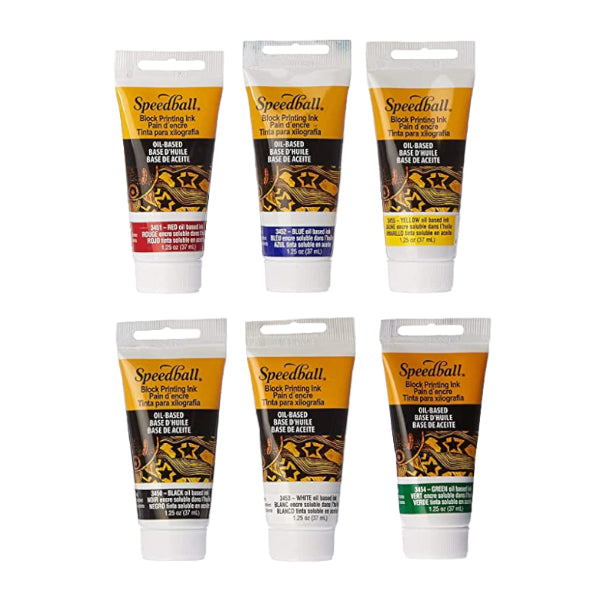 Speedball Art Products - Block Printing Inks Set 6/Pkg - Oil-Based