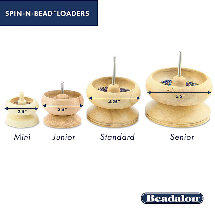 Spin-N-Bead Senior, Size #14, cm / 5.5 in, height x 14 cm / 5.5 in, width with 1 Curved Rigid Beading Needle
