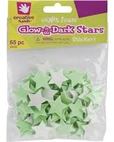 Fibre Craft Creative Hands - Glow in the Dark Foam Stickers Green Stars