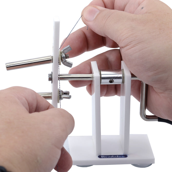 Tassel Maker, 7 mm O.D. / 0.275 in, pegs, adjustable size from 9.7 cm / 3.8 in, to 2.5 cm / 0.98 in