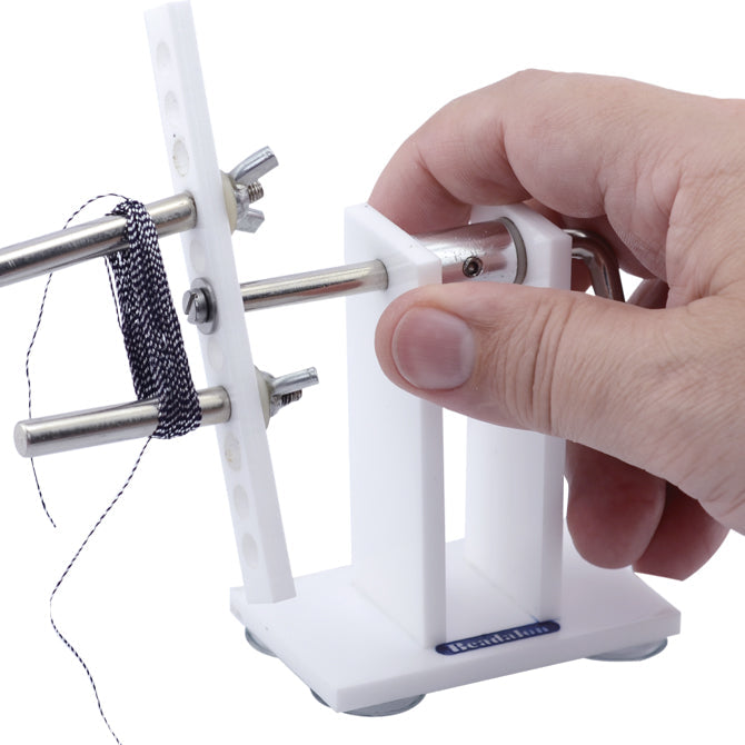 Tassel Maker, 7 mm O.D. / 0.275 in, pegs, adjustable size from 9.7 cm / 3.8 in, to 2.5 cm / 0.98 in