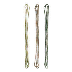 Tim Holtz - Idea-ology - Metal Ball Chains 36" 3/Pkg Each W/6 Connectors-Antique Nickel, Brass & Copper