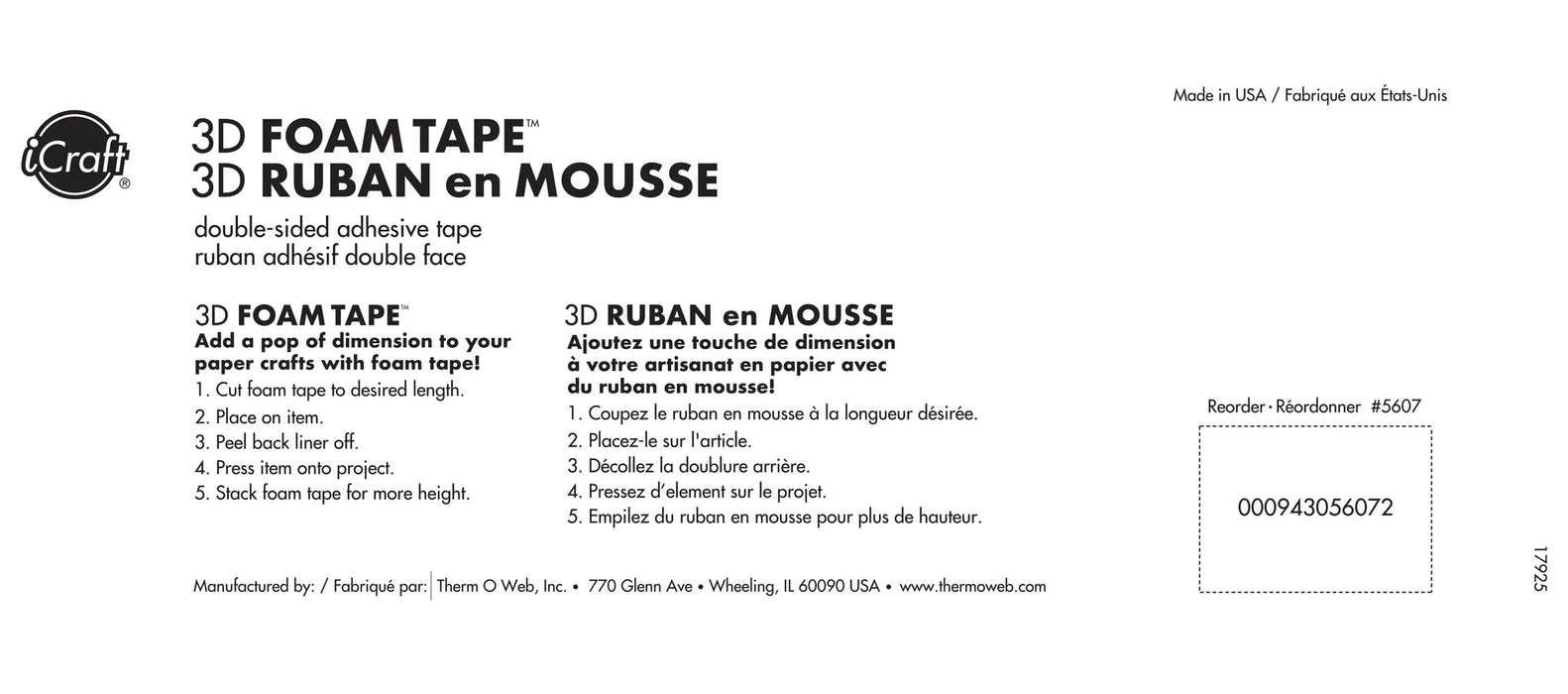 Thermoweb - iCraft - 3D Foam Tape Jumbo Roll - 33m