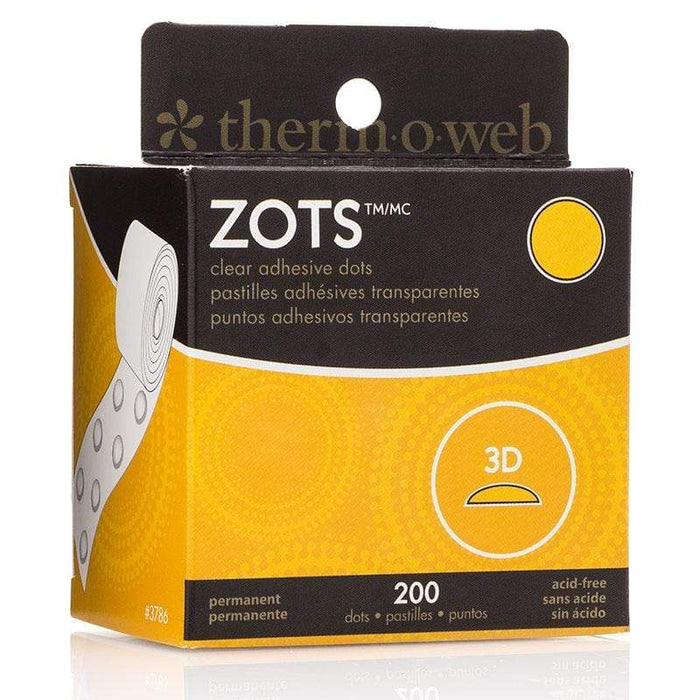 Thermoweb - Zots - Permanent Clear Adhesive Dots - 3D - 12.7mm x 3.2mm