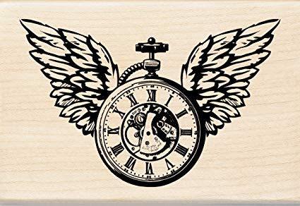 Inkadinkado - Wood Mounted Stamp - Clock Wings
