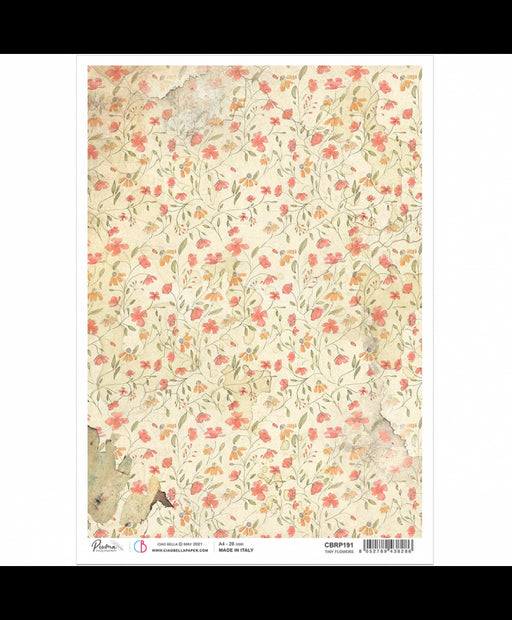 Ciao Bella - Rice Paper Sheet A4 1/Pkg - Tiny Flowers