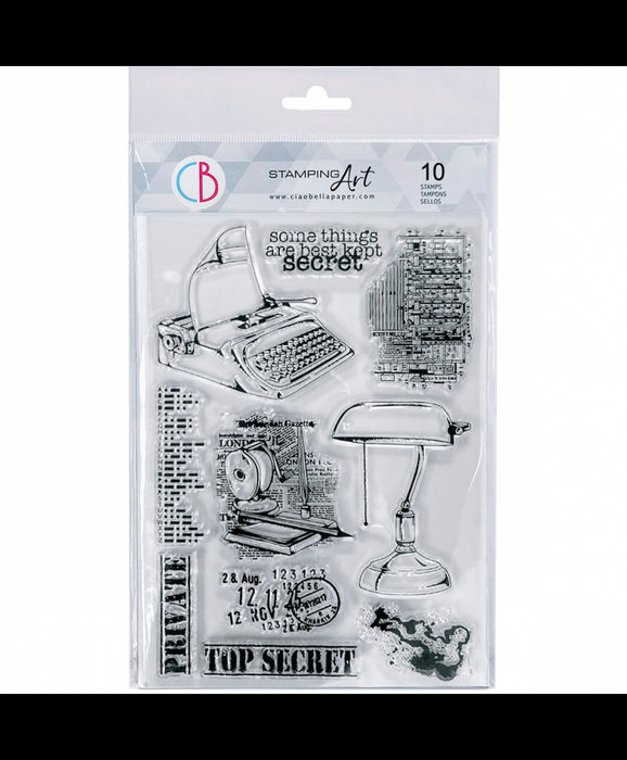 Ciao Bella - Clear Stamp Set - Top Secret - 6" x 8"