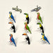 Eyelet Outlet - Shape Brads 12/Pkg - Tropical Bird