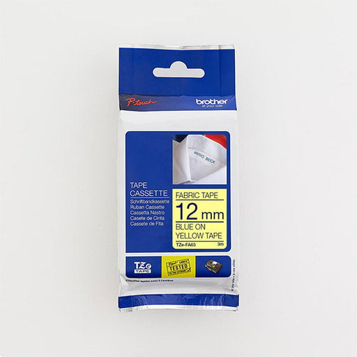 Brother - TZe Blue on Yellow Fabric Tape - 12mm