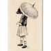 Inkadinkado - Wood Mounted Stamp - Umbrella Girl