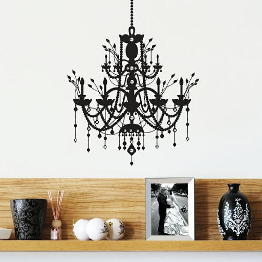 DCWV - Designer Wall Lettering - Rhinestones BRAND Wall Decals Chandelier with Leafy Branches (36 Decals)