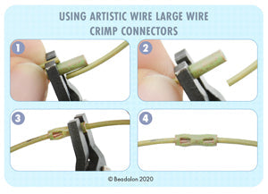 Artistic Wire, 14 Gauge / 1.60 mm / Artsy Mauve Color, 3 ft 0.91 m / with 5 Artistic Wire Large Wire Crimp Connectors