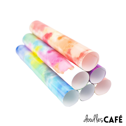 Doodles - Tea Dye Design - Speciality Heat Transfer Vinyl - Variety Pack (8 Designs & Pieces)