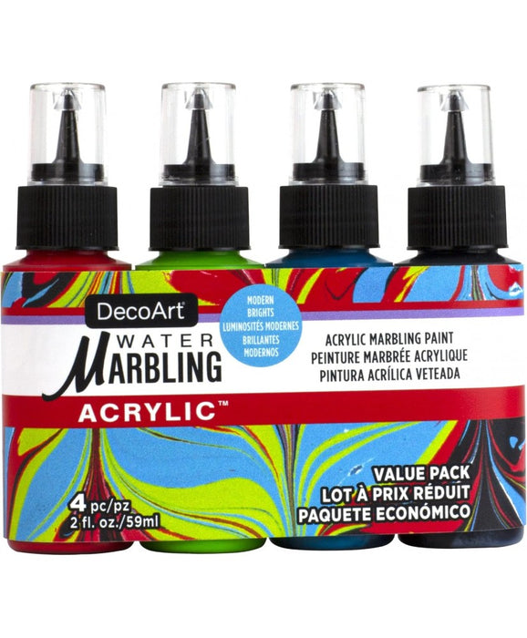 DecoArt - Water Marbling Acrylic Paint - Morden 4pc 59ml