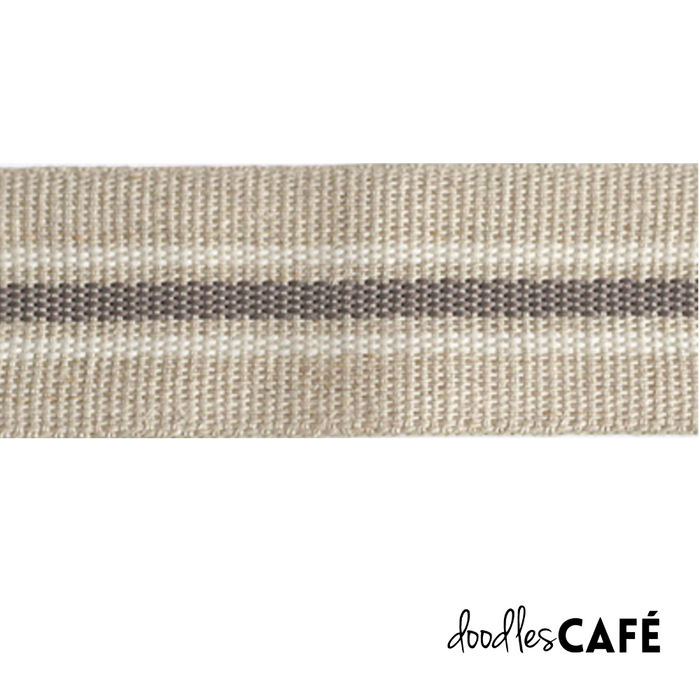 Flax Ribbon - Striped – Natural / Lt.Cream / Taupe (30mm x 1 Meter)