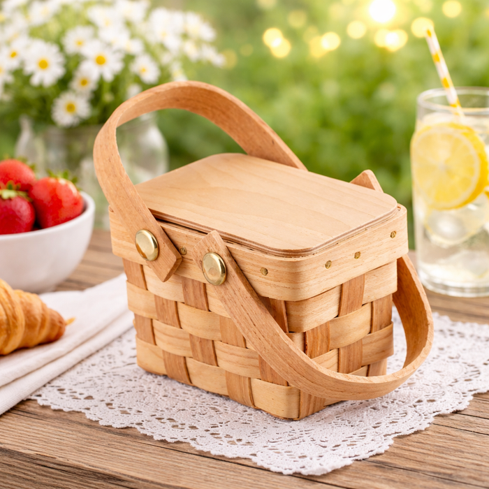 Weddingstar - Miniature Woven Picnic Basket Favor - Set of 6