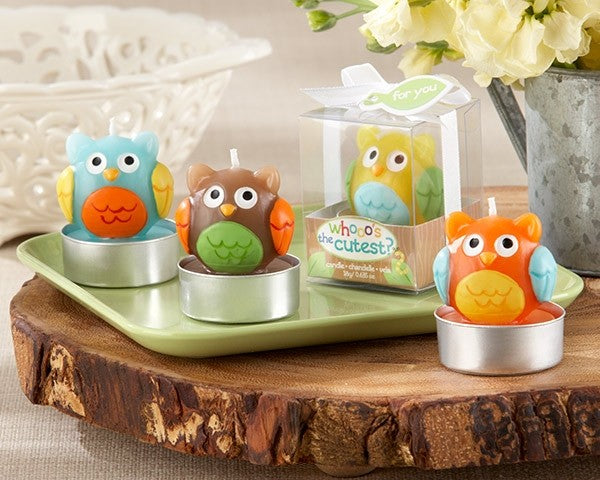 Kate Aspen - "Whooo's the Cutest" Baby Owl Candle (Set of 4) (Assorted)