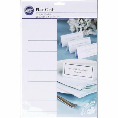Wilton - Print Your Own - Place Cards - Silver Border