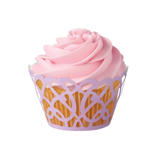 Wilton - Standard Cupcake Wraps - Lavender Swirls 18/Pkg