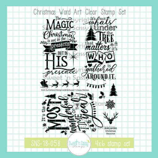 Sweet-n-Sassy-Stamps - Christmas Word Art Stamp Set