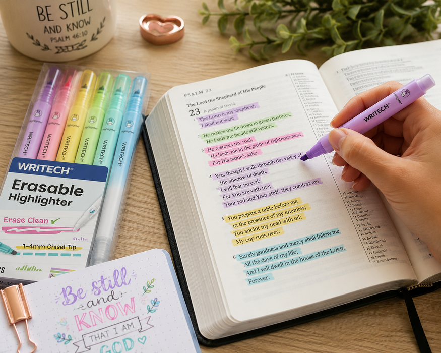 Writech - Highlighter Erasable Neon 6 Pcs - Journalling