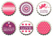 We R Memory Keepers - Crazy for You Collection - Bottle Caps