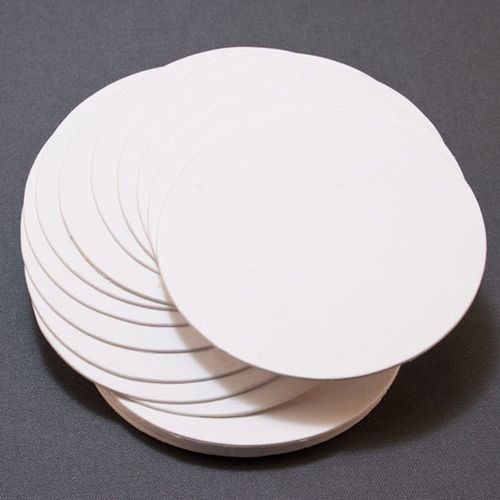 We R Memory Keepers - Letterpress Circle Cream Flat Thick Paper Cards - White
