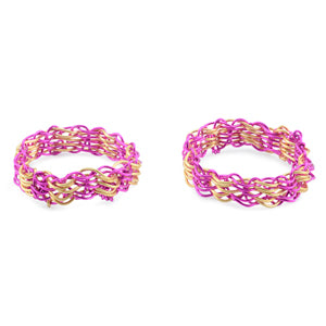 Ring Weaver Tool, by Kleshna Handel, 1 Aluminum Base, 18 Pins, 1 Foam Holder, Ring Size 4 - Small, Ring Size 6 - Medium, Ring Size 9 - Large, Ring Size 11 - Extra Large