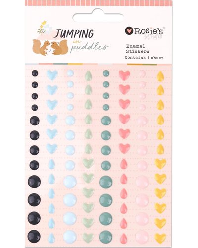 Rosie's Studio Jumping in Puddles Enamel Stickers (1 Sheet)