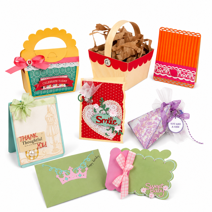 Sizzix - BIGZ XL Cutting Dies Super Doodle Bundle - 7 Popular Dies - Envelope, Boxes and Cards
