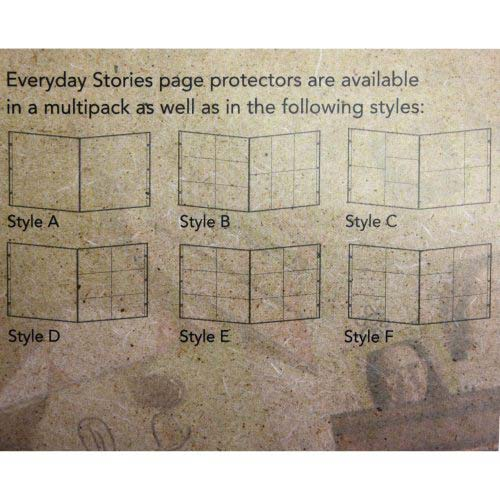 Xyron - 12" x 12" Everyday Stories - Page Protectors Style F - 4"X6" Photo layout - 6pk