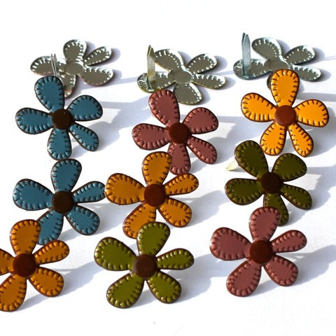 Eyelet Outlet - Shape Brads 12/Pkg - Stitched Flowers - Fall