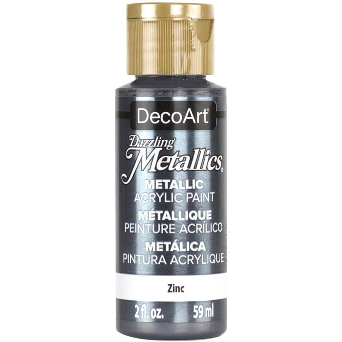 DecoArt - Dazzling Metallics - Acrylic Paint - 2oz - Zinc