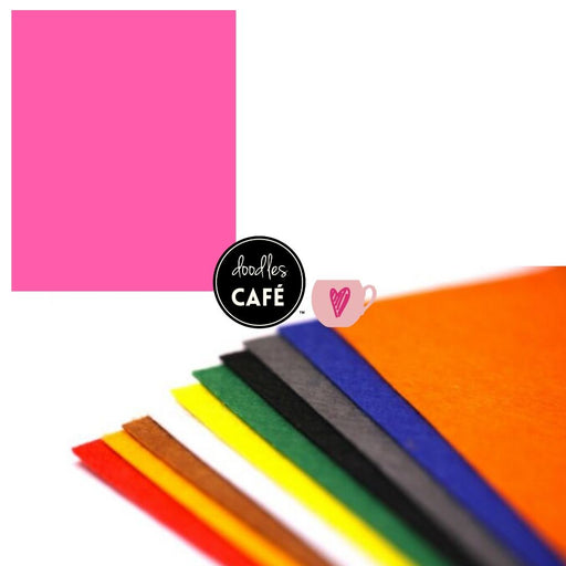 Doodles - Soft Felt - Neon Pink - A4 - 6pk