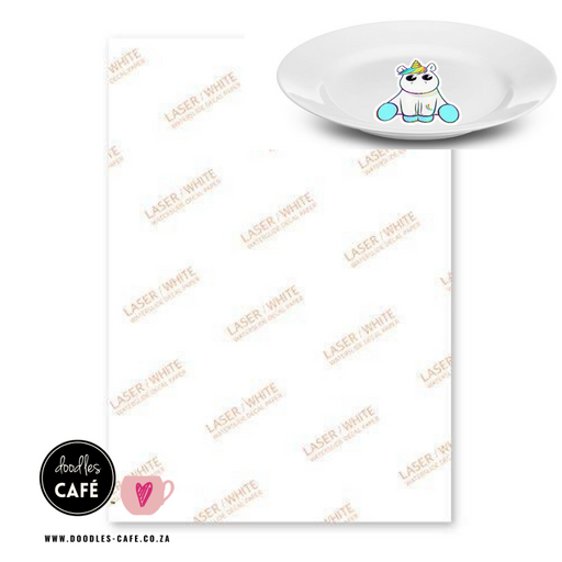 Doodles - A4 White Waterslide Decal Paper (for laser printers) - 5 Pack