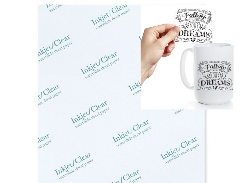 Doodles - Clear Waterslide Decal Paper A4 - Inkjet Printable - 5 Pack