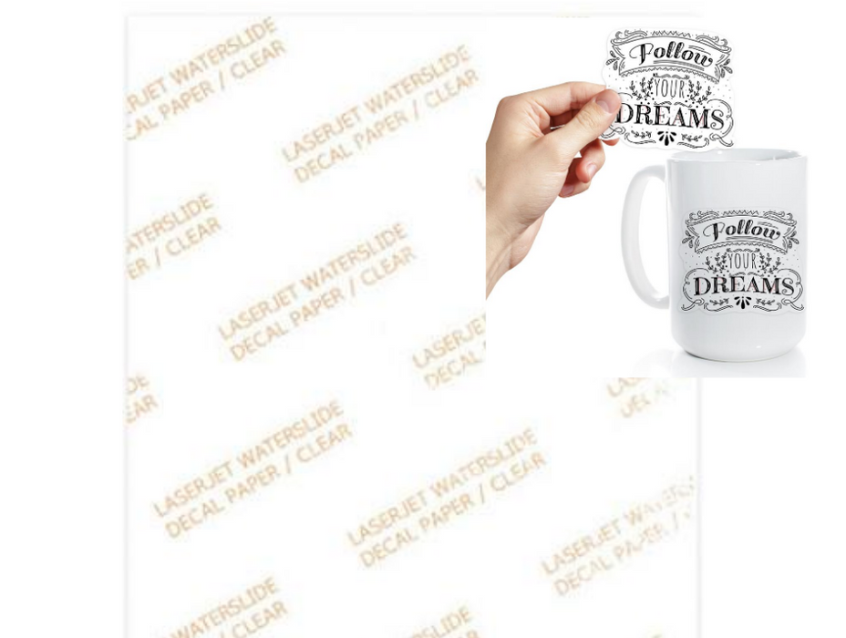 Doodles - A4 Clear Waterslide Decal Paper (for laser printers) - 5 Pack